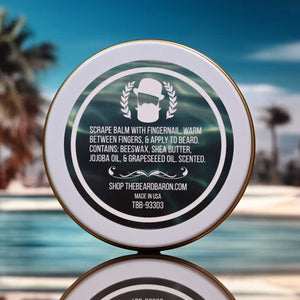 Flamingo Premium Beard Balm. The Beard Baron Beard Care Collection. Ingredients: Beeswax, shea butter, jojoba and grapeseed oil